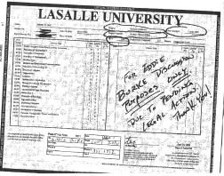 Tony Izzo Lasalle University transcript